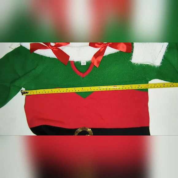 Derek Heart Christmas Festive Holiday Elf Dress, L - Picture 6 of 9